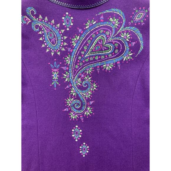 Bob Mackie Blazer Purple Wool Blend Art To Wear Boho Mod Retro Paisley Jacket L - Picture 8 of 10